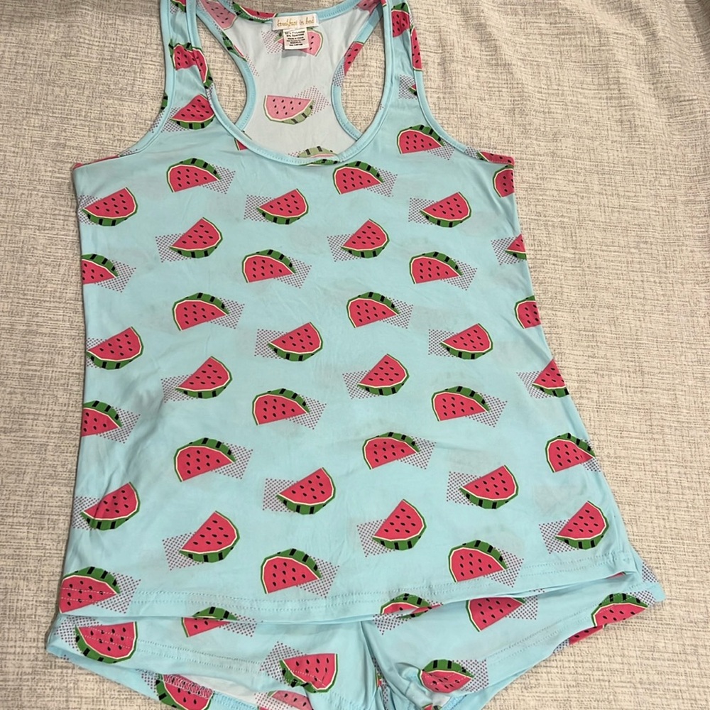 Pajama short set racer back tank with shorts watermelons Size Small